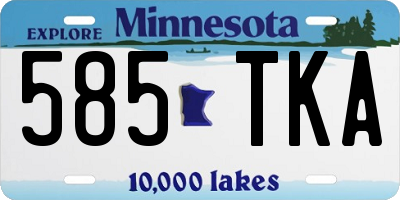 MN license plate 585TKA