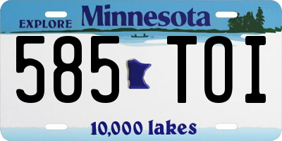 MN license plate 585TOI