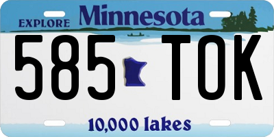 MN license plate 585TOK