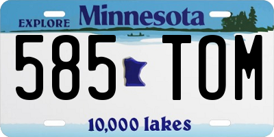 MN license plate 585TOM