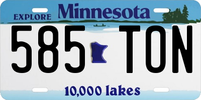 MN license plate 585TON