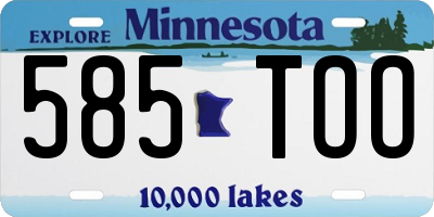 MN license plate 585TOO