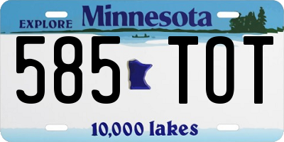 MN license plate 585TOT