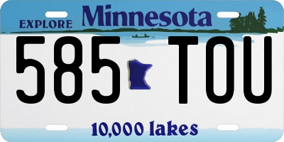MN license plate 585TOU