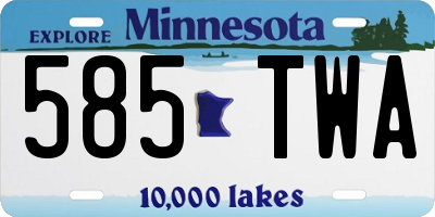 MN license plate 585TWA