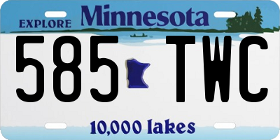 MN license plate 585TWC