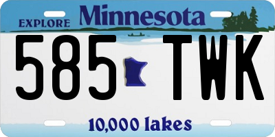 MN license plate 585TWK