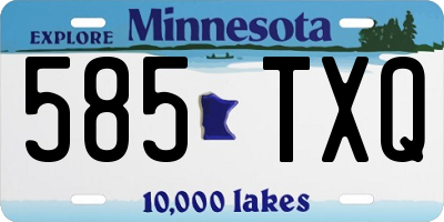 MN license plate 585TXQ