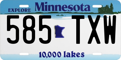 MN license plate 585TXW