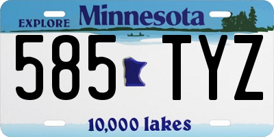 MN license plate 585TYZ
