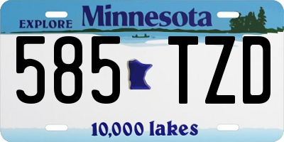 MN license plate 585TZD