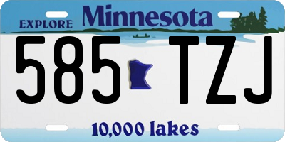 MN license plate 585TZJ