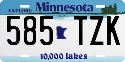 MN license plate 585TZK