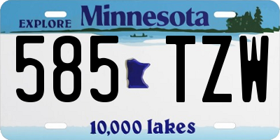 MN license plate 585TZW