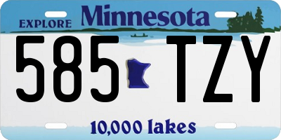 MN license plate 585TZY
