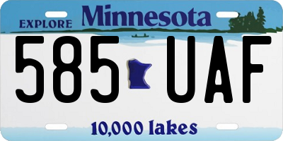 MN license plate 585UAF