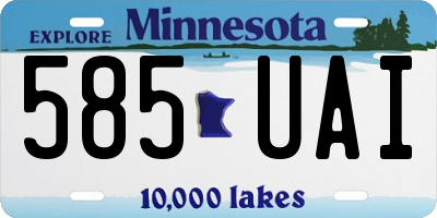 MN license plate 585UAI
