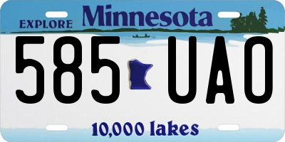 MN license plate 585UAO
