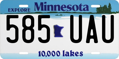 MN license plate 585UAU