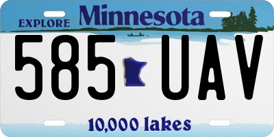 MN license plate 585UAV