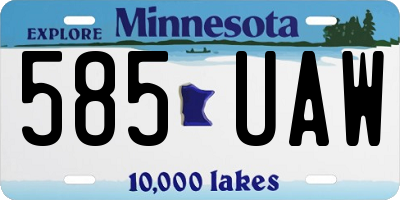 MN license plate 585UAW