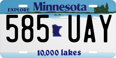 MN license plate 585UAY