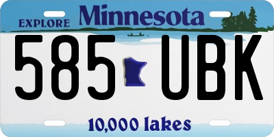 MN license plate 585UBK
