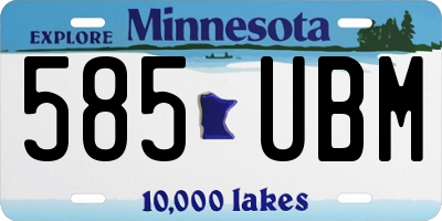 MN license plate 585UBM