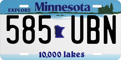 MN license plate 585UBN