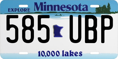 MN license plate 585UBP
