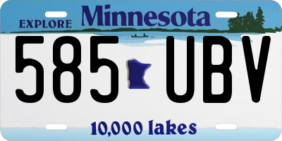 MN license plate 585UBV