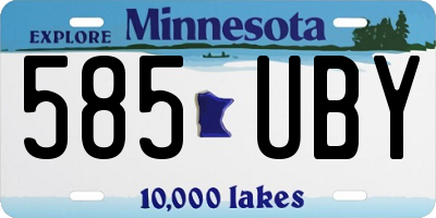 MN license plate 585UBY