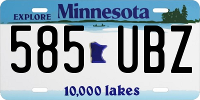 MN license plate 585UBZ