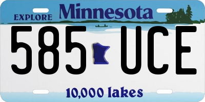 MN license plate 585UCE
