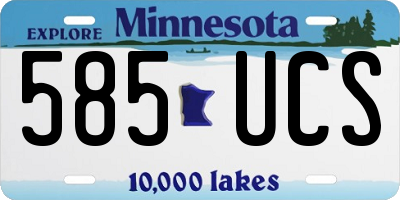 MN license plate 585UCS