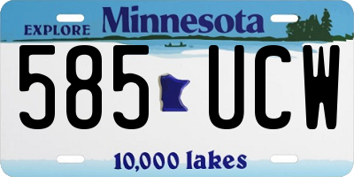 MN license plate 585UCW