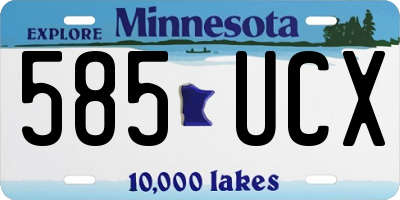 MN license plate 585UCX