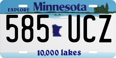 MN license plate 585UCZ
