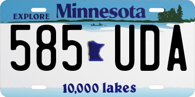 MN license plate 585UDA
