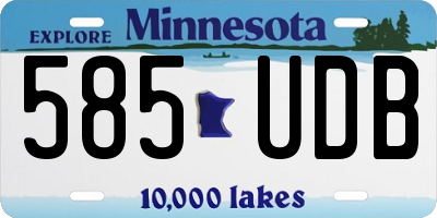 MN license plate 585UDB