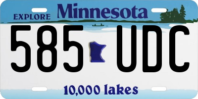MN license plate 585UDC