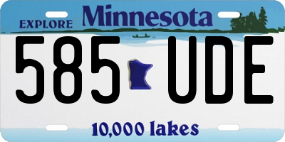 MN license plate 585UDE