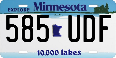 MN license plate 585UDF