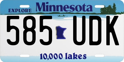 MN license plate 585UDK