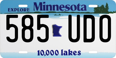 MN license plate 585UDO