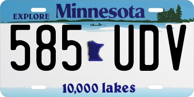 MN license plate 585UDV