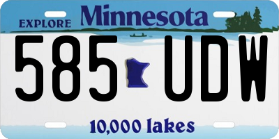 MN license plate 585UDW