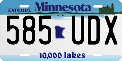 MN license plate 585UDX