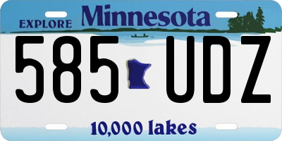 MN license plate 585UDZ