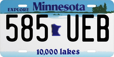MN license plate 585UEB